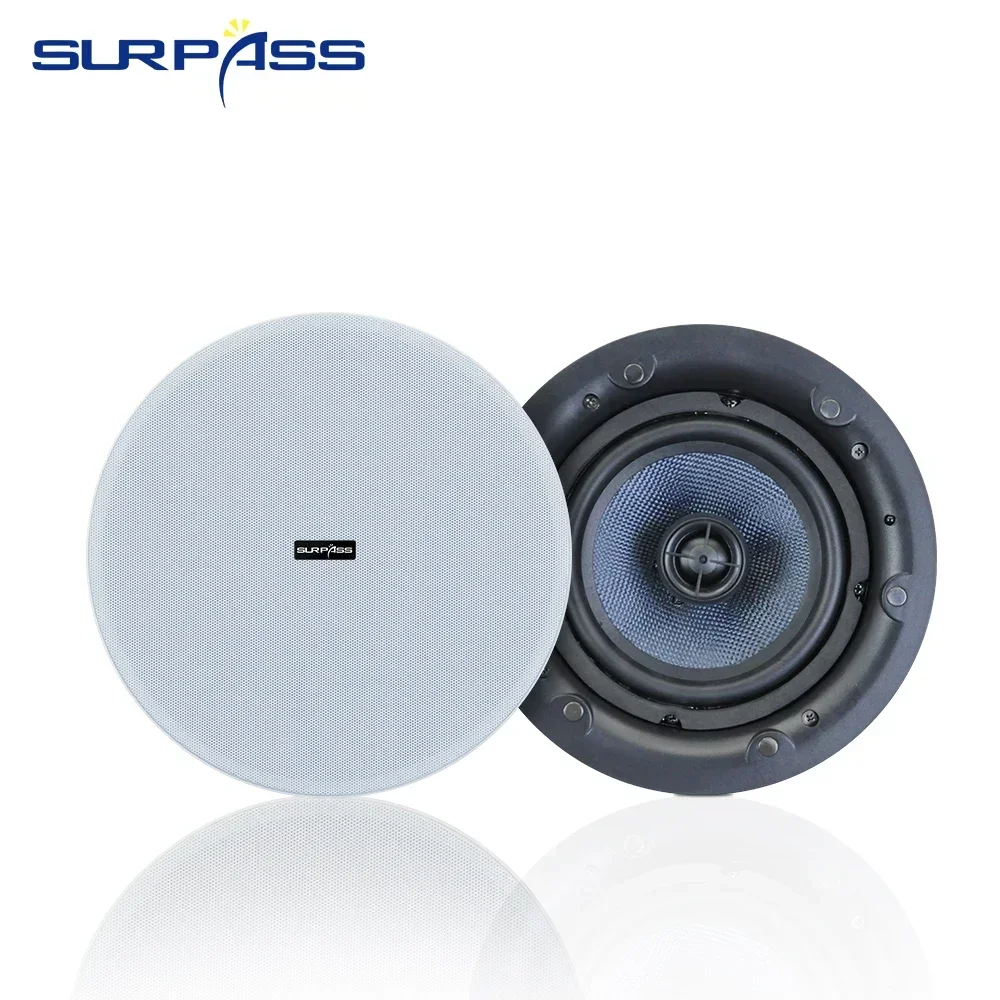 6.5'' 40W Ceiling Speaker Bluetooth in Ceiling Speaker System Built-in Class D Amplifier Indoor Active Recessed for Home