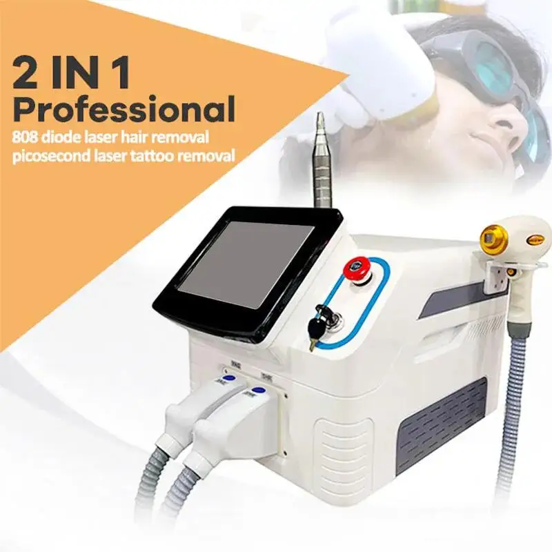 

Portable Multi-functional NEW 2 in1 PicoLaser Diode Ice 808 Diode Laser Hair Removal Machine Picosecond Laser Spa Machine