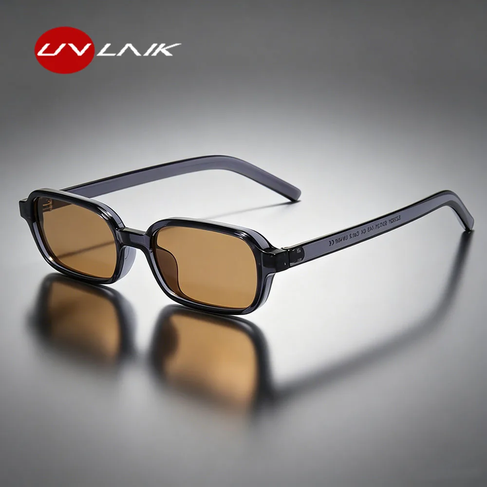 Chic Retro Rectangle UV400 Sunglasses - Unisex Fashionable Narrow Shades
