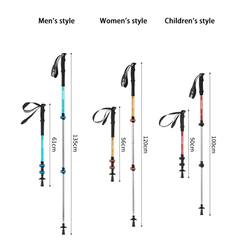 Naturehike Adult Child Alpenstocks Ultralight Trekking Folding Poles Walking Hiking Sticks Camping Family Outdoor Alpenstocks