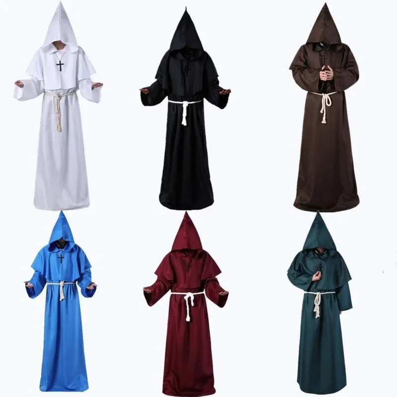 

New Halloween men medieval monk robes monk costumes wizard priest costumes cosplay costumes