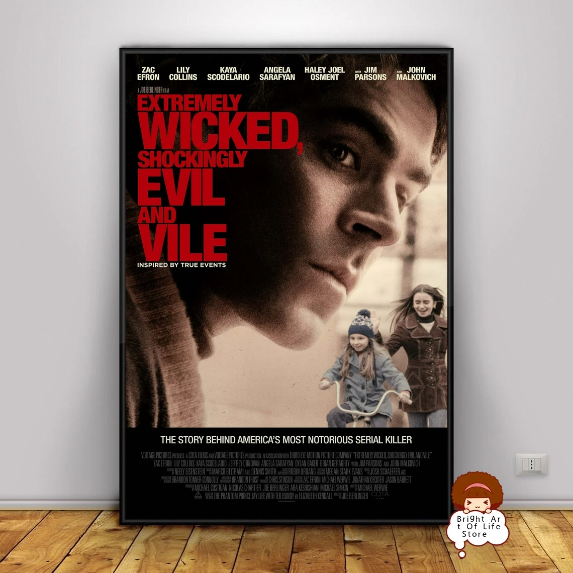 

Extremely Wicked, Shockingly Evil and Vile (2019) Movie Poster Cover Photo Canvas Print Wall Art Home Decor (Unframed)