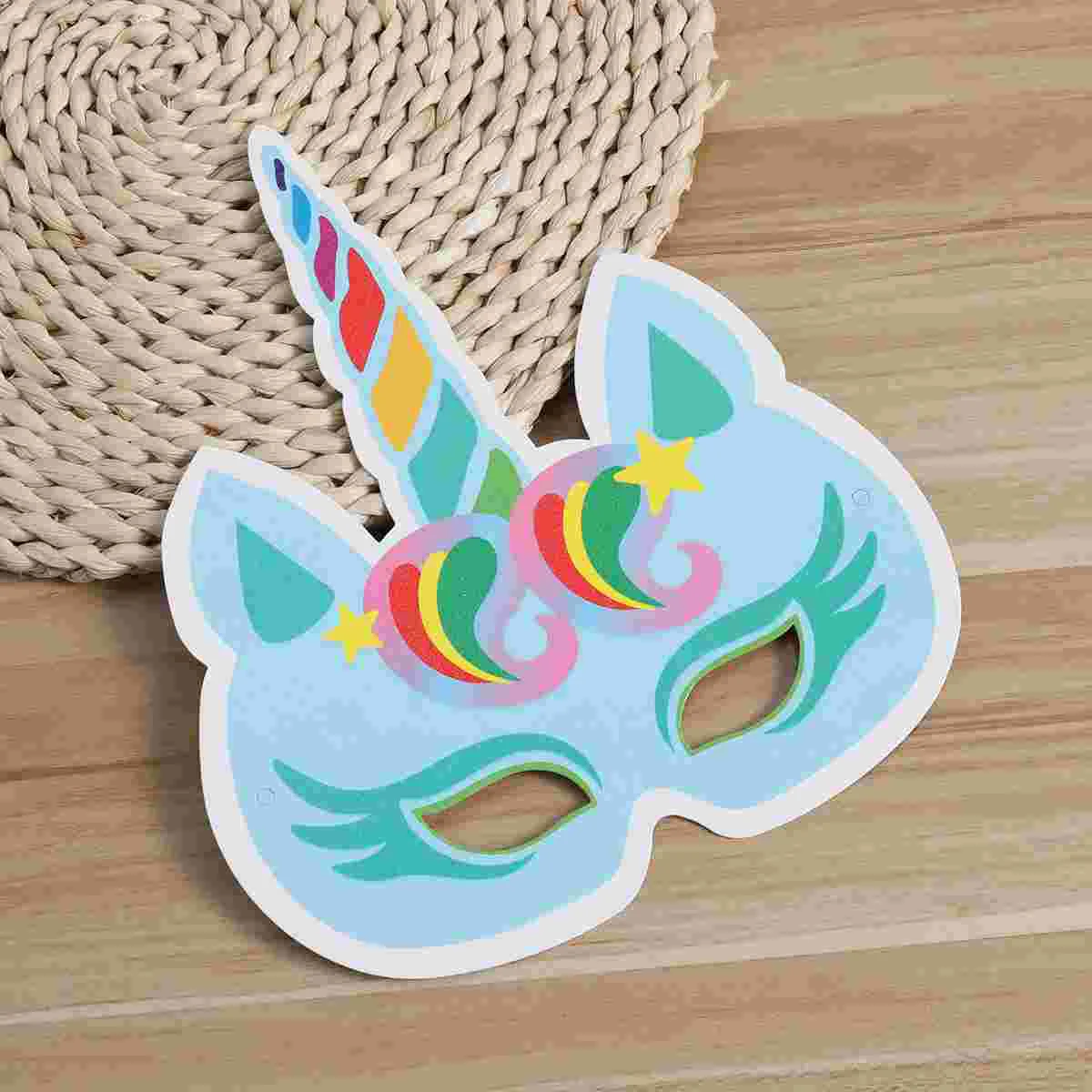 6pcs Birthday Party Colorful Unicorn Mask Party Supplies Decoration for Kids and Adults (6 Styles) unicorn eye mask
