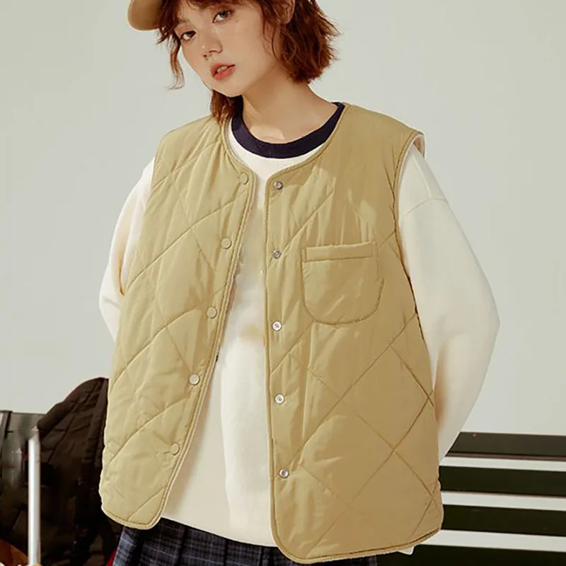 

Two Sides Wearing Women Cotton Short Vests Vintage Elegant Fashion Simplicity Thicken Coat Winter Female Warm Sleeveless Jacket