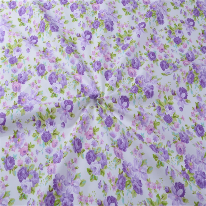 5-Pack Beautiful Purple Floral Cotton Fabric