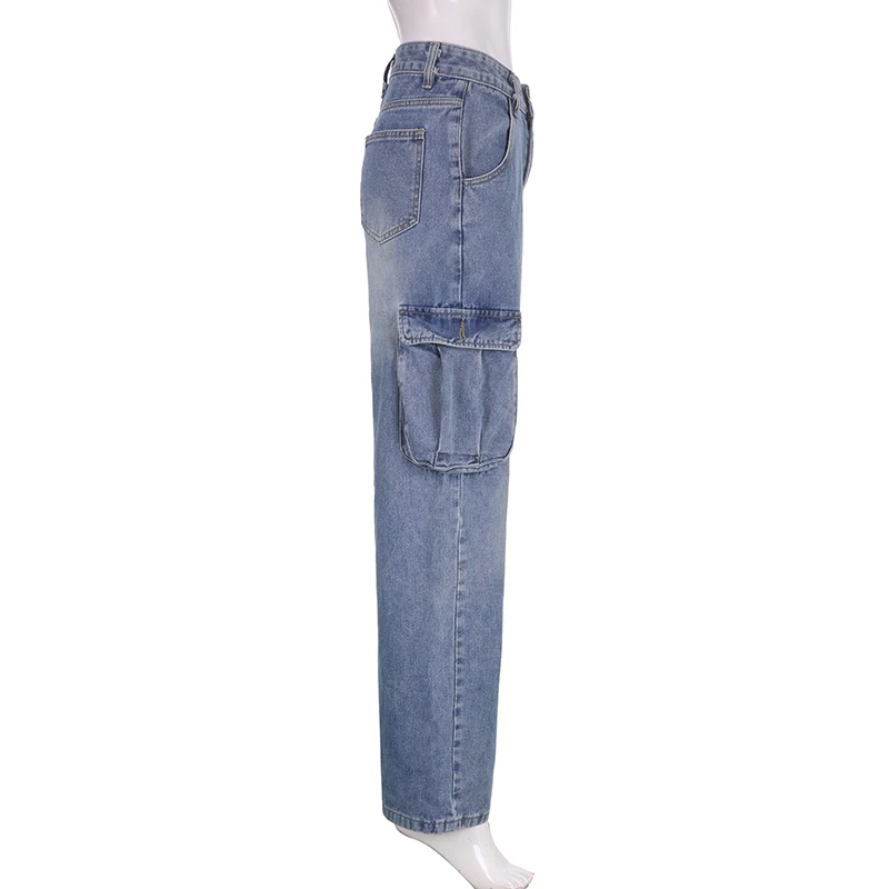 Description Picture 5 of itemAotvotee High Waisted Jeans Cargo Pants Women Y2k Baggy Jeans Retro Streetwear Denim Cargo Pants Loose Casual Pants Overalls