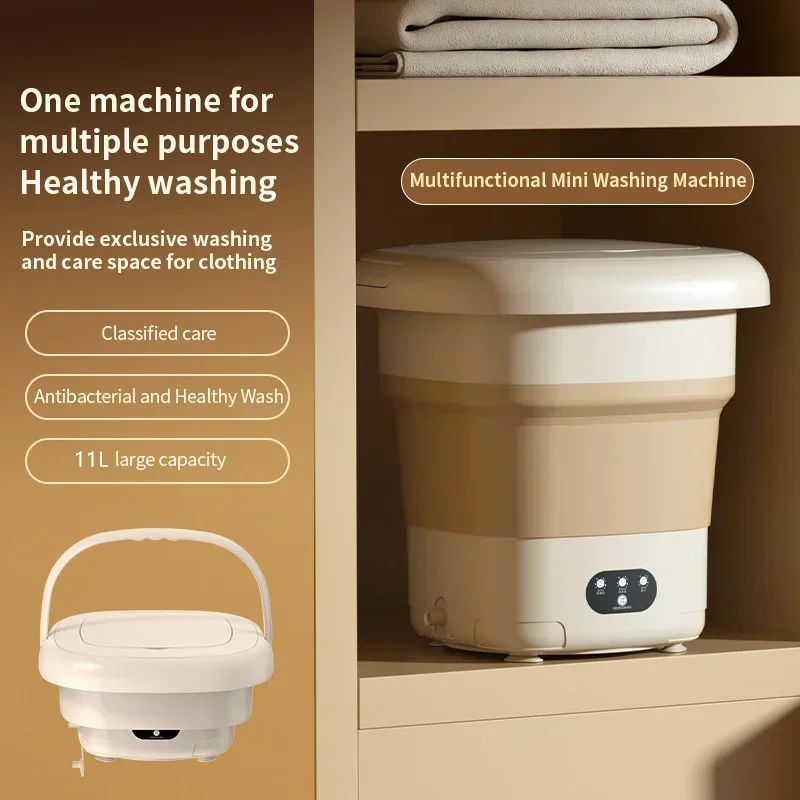 غسالة محمولة قابلة للطي بسعة كبيرة مع مجفف دوار لل...