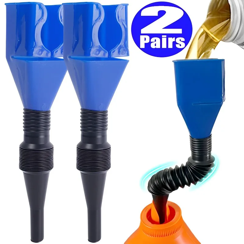 

2pcs Plastic Car Motorcycle Refueling Gasoline Engine Oil Funnel Filter Transfer Tool Oil Change Filling Oil Funnel Accesorios
