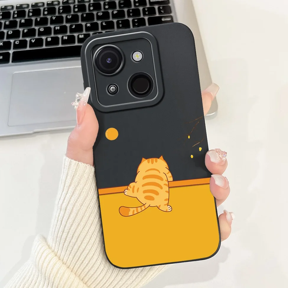 Cute Cat & Floral Silicone Phone Case - Stylish Protective Bumper
