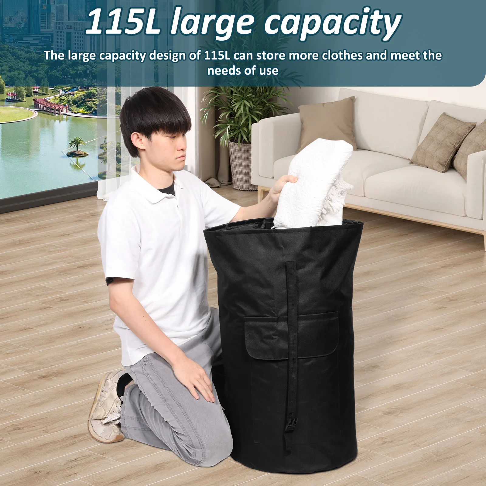 Waterproof Laundry Backpack Bag 115L Oxford Cloth