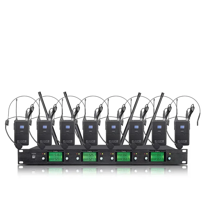 XTUGA 프로페셔널 8채널 UHF 시스템 무선 다이나믹 마이크 (회의용)
