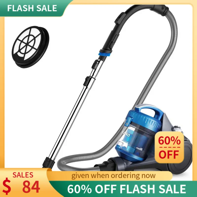 

EUREKA Bagless Canister Vacuum Cleaner, Lightweight Vac for Carpets and Hard Floors, w/Filter, Blue