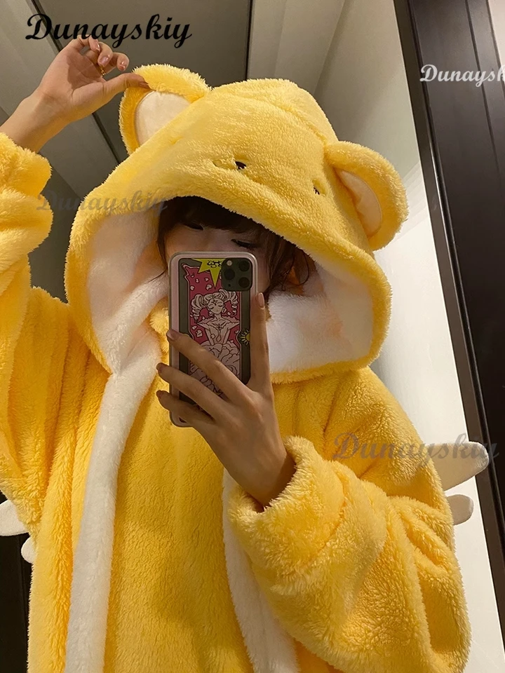 Anime Card Captor Sakura Cosplay Blanket Cerberus Yellow Hooded