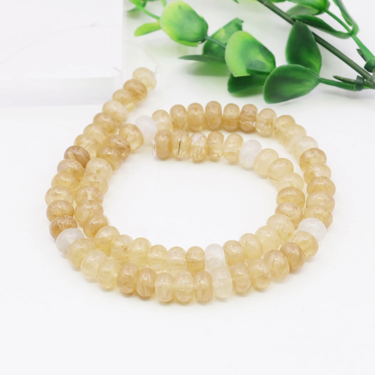 5x8mm Natural Yellow Crystal Abacus Loose Beads DIY Stone,Transparent Patterned Jewelry Making, Women's Gift Necklace/bracelet