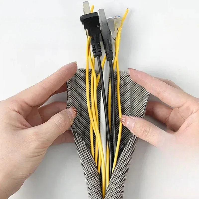 5-8mm Thermoresistant Tin Plating Cable Tube Sleeve EMI Shielded Flexible Wire Wrap Cover Line Cord Organizers Cable Management 5