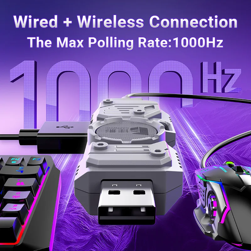 Gamwing M9 Mobile Game Converter Universal Android Ios Smartphone PC Call of Duty Gamepad Keyboard Mouse Converter Plug and Play