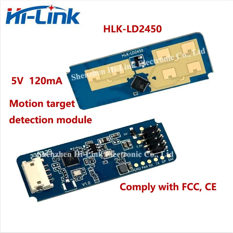 

Hi-Link Hot Sale New Mini HLK-LD2450 24G Smart Home Motion Target Tracking Radar Sensor Module Test Distance Angle Speed