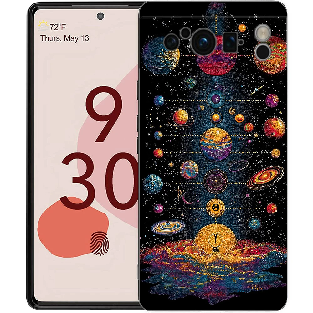 Sun Moon Stars Shockproof TPU Phone Case Cover - Soft Protective Shell s Coque