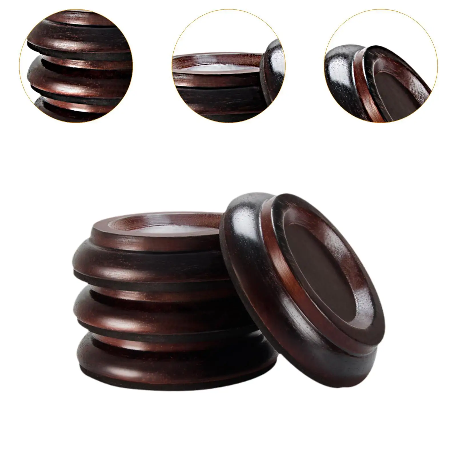 4x Piano Caster Cups Accs Anti Noise Wooden Protection Floor Sturdy Non Slip Parts Support Grand Piano Caster Cups Foot Pads
