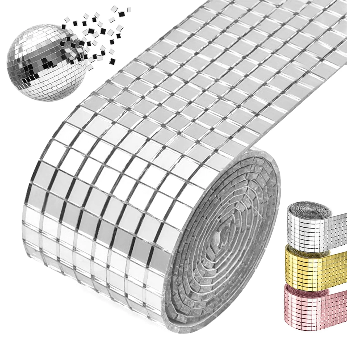 3200 Spiegel Mosaik Fliesen 5x5mm - Selbstklebend Für Disco Kugel & DIY