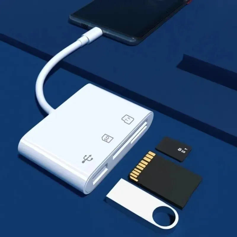 3-in-1 Type C to SD/TF Card Reader OTG Adapter Memory Card Data Transfer For Huawei Samsung Xiaomi MacBook Android Phone Camera