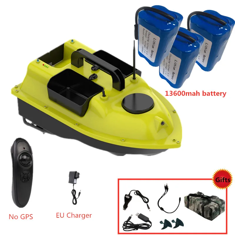 Intelligent RC Fishing Bait Boat 500M Control Distance 2KG Loading High  Speed Dual Light 3 Hopper Fishing Boat With Car Charge