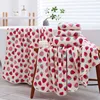 140x70cm Strawberry Bath Towel Hand Towel Coral Velvet Skin Friendly Soft Large Beach Towel Girl Heart Bath Towels for Adults 1