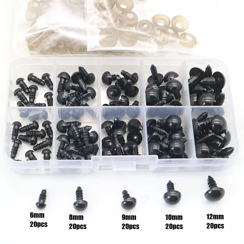 100pcs 10mm Eyeball Doll Accessories Black Plush Safety Eyes Amigurumi For Toys 6mm 8mm 12mm DIY Funny Toy Eyes Animal 6