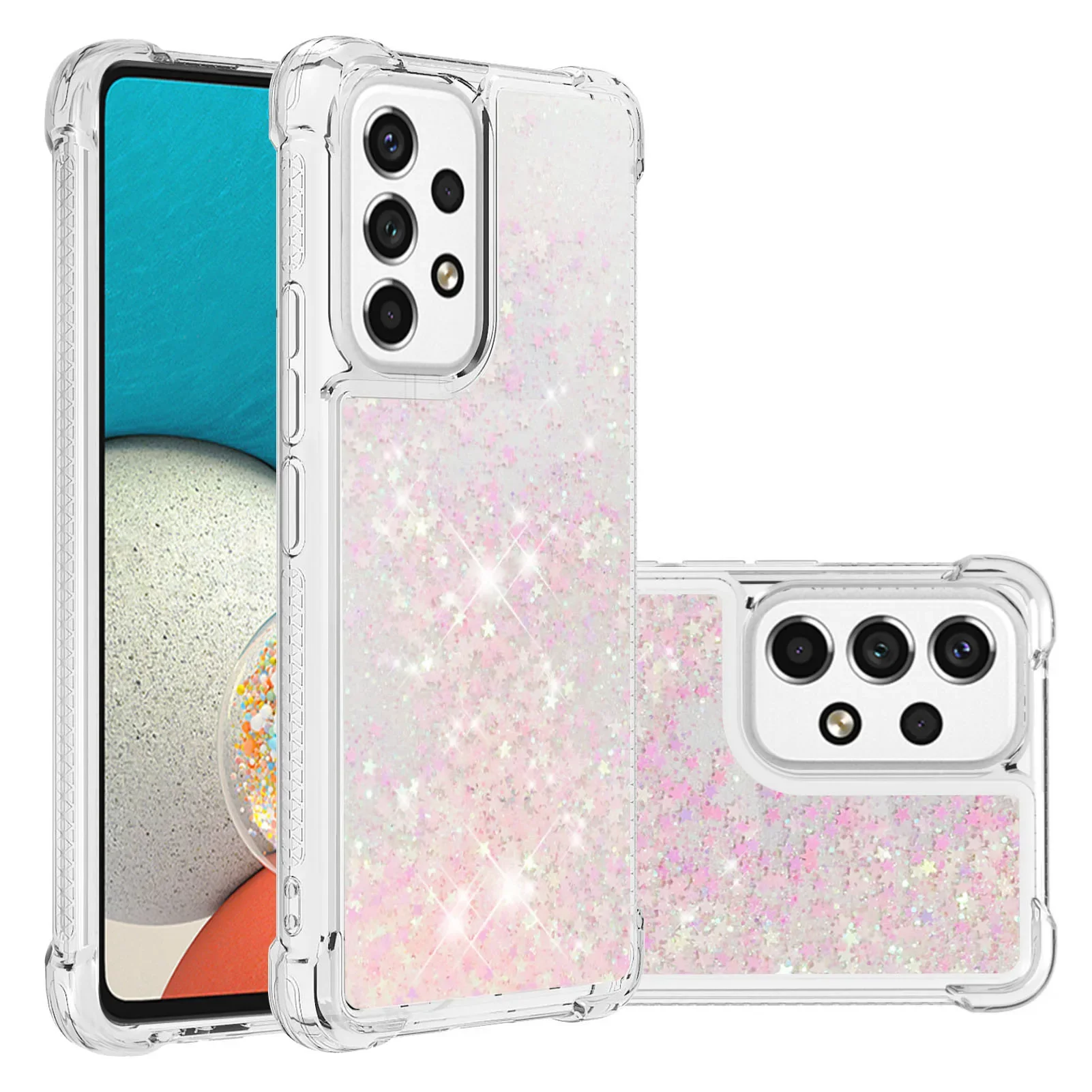 Glitter Clear Liquid Quicksand Phone Case with Dynamic Design