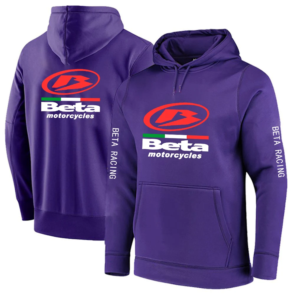 

2023 Spring Autumn Men's Beta Racing Motocross Motorcycle Logo Print Personality Solid Color Loose Long Sleeve Pullover Hoodies
