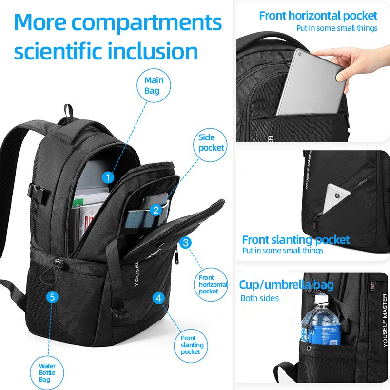 Zaino per laptop da 17 pollici extra large, durevole, con porta di - Main Image