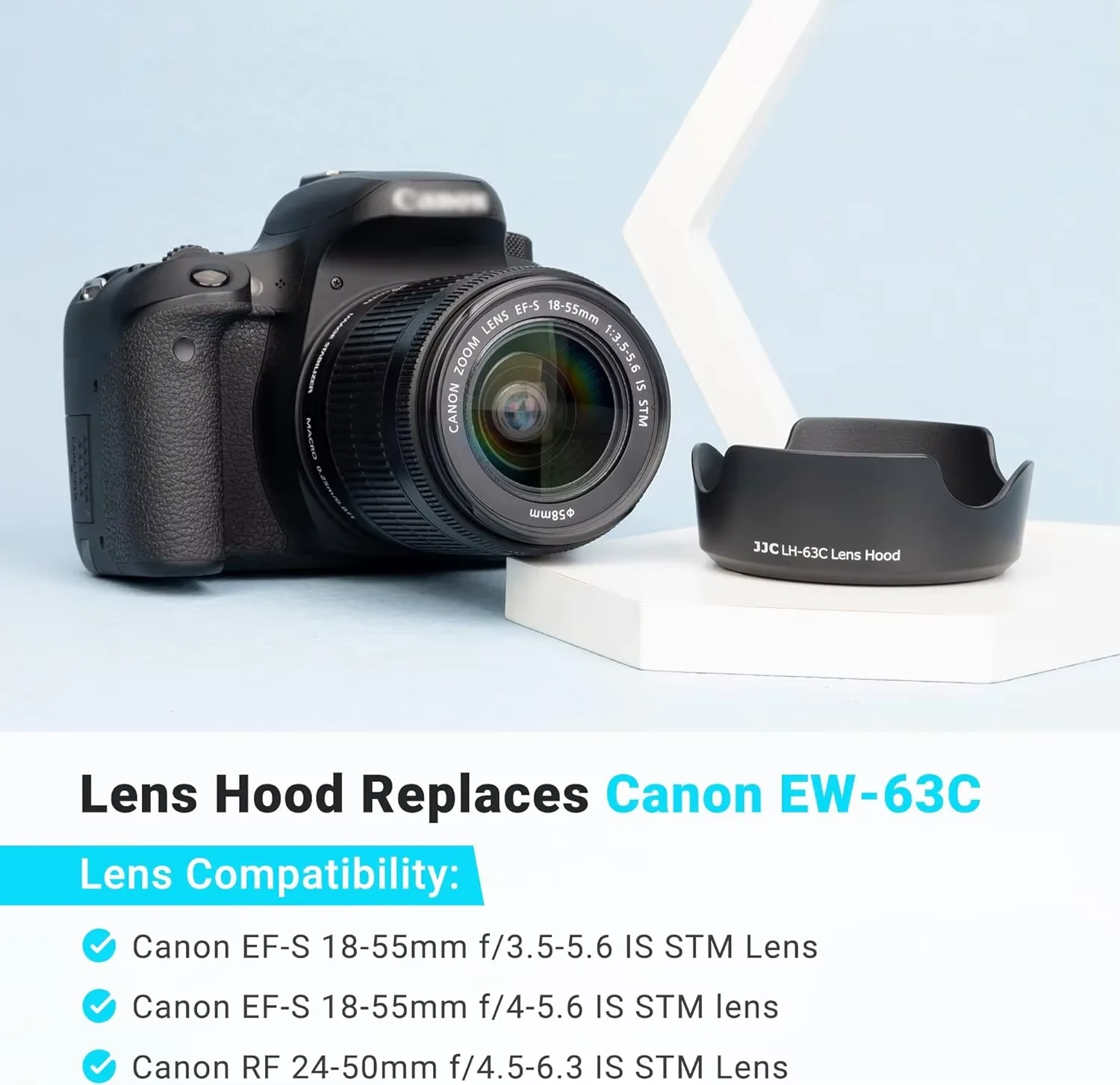 JJC Lens Hood Shade for Canon EF-S 18-55mm is STM for