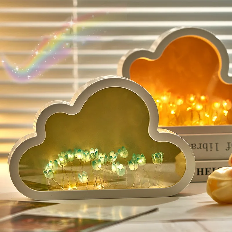 Veilleuse Miroir Tulipe Nuage Flower Lamp Veilleuse Tulipe Bricolage Pour  Le Couple Les Amis L'Enfant Lampe Tulipe Nuage Pou[H6078] - Cdiscount  Puériculture & Eveil bébé