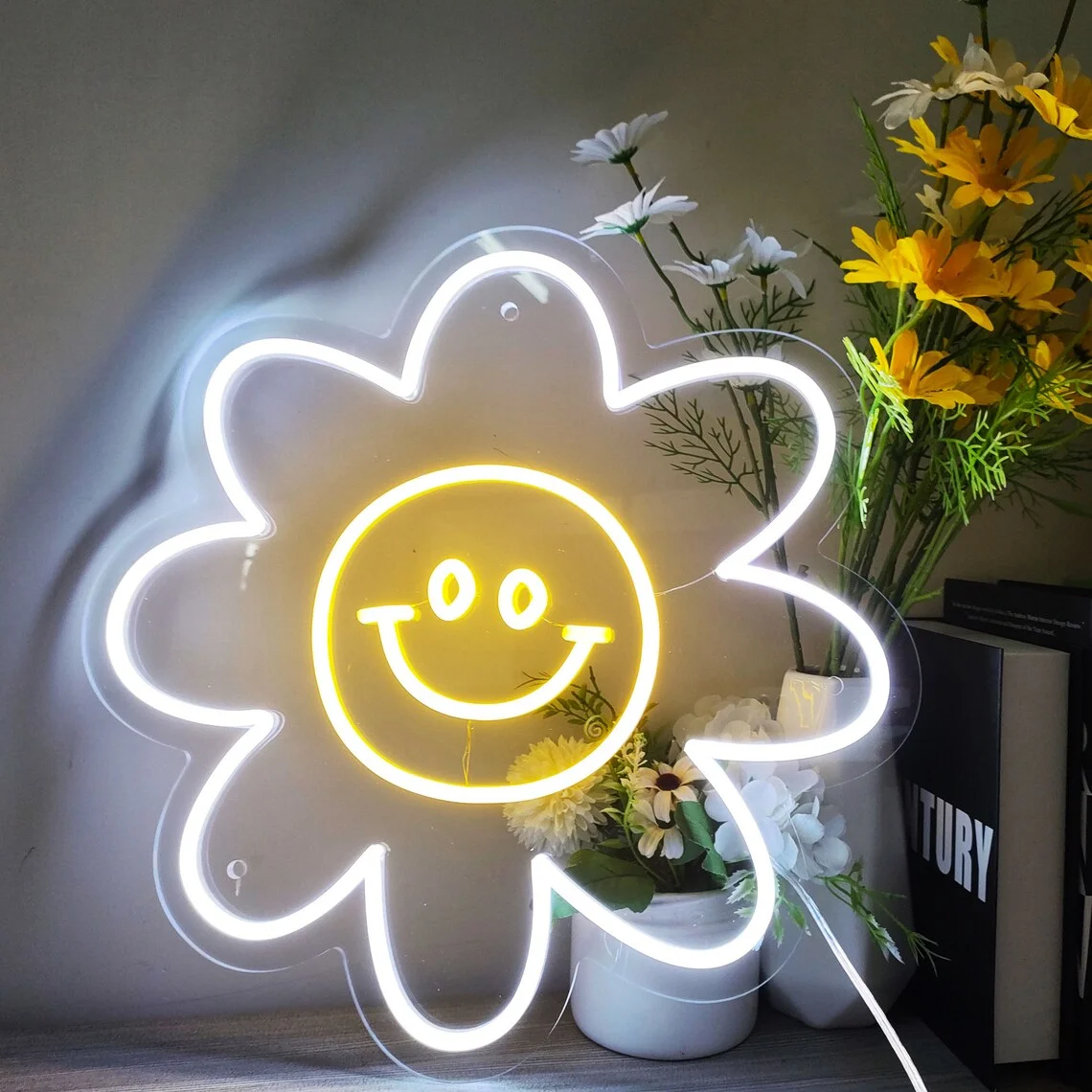 

Custom Neon Light Sign Sunflower Flex LED Wall Art Decor Bedroom Kids Girls Night Light Wedding Sign Party Home Decor Birthday