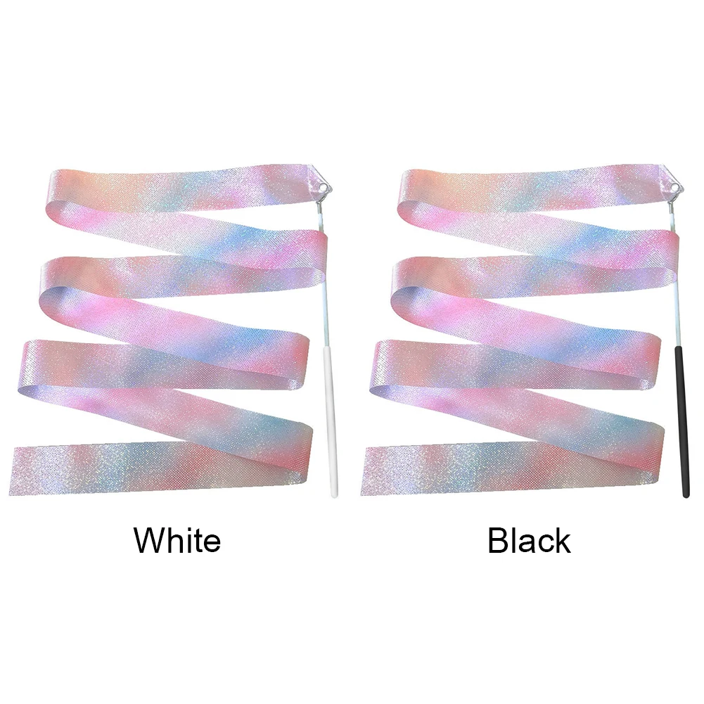 2/4M Flashing Dance Ribbon with Wand Rhythmic Gymnastics Ribbon Multifunction Sparkling Dance Aesthetic for Kids Girls
