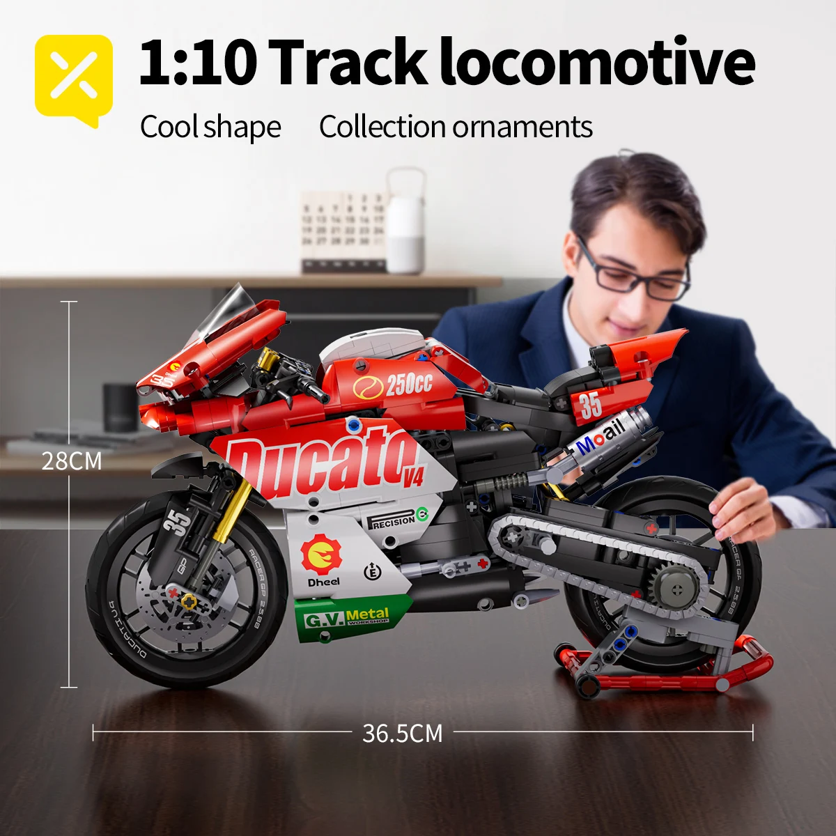 883 Pcs Collectible Motorcycle Display Model,Large Motorcycle Building Set Gift Idea for Adults,Model Motorcycle Kits To Build 3