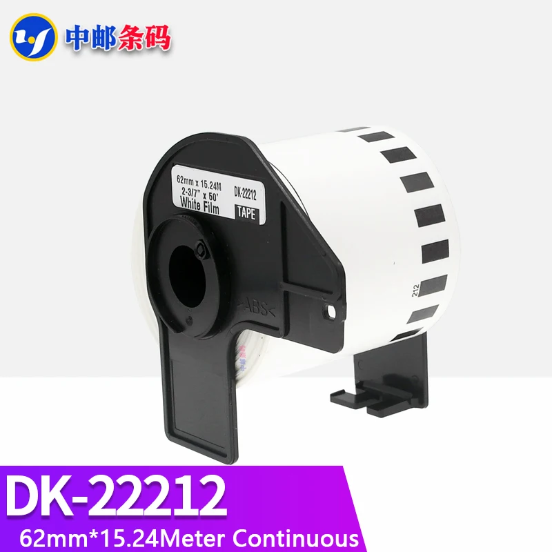 Genérico Dk22212 Etiqueta de Papel Sintético Compatível para Impressora Térmica Brother Dk-2212 62 mm 15.24m 10 Rolos de Refil Contínuo - Imagem 2
