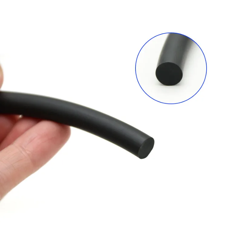 1M Fluorine Rubber Solid Strip Black Round Rubber O-Ring Bar Seal Oil Resistance Not Foaming Diameter 2mm 4mm 5mm 8mm 10mm 15mm