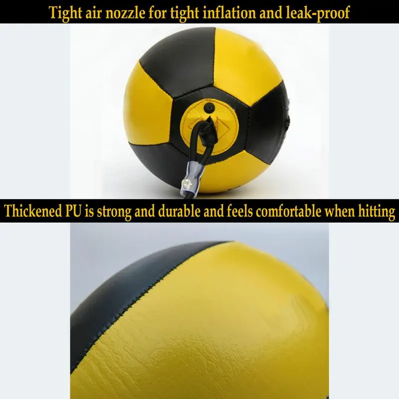 Double End Punching Bag Thickened Boxing Bag PU Leather Includes Needle Carabiners Reflex Ball Headband Boxing Equipment