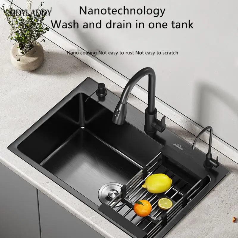 Matte Square Kitchen Sink Nano Stainless Steel Kitchen Accessories High-Quality Large Single Slot Wash Basin Kitchen Faucets brass square sink soap dispenser 400ml abs plastic bottle pump hand wash kitchen sink liquid soap dispenser