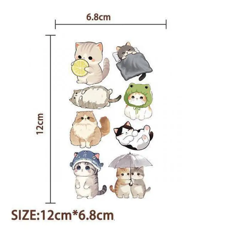 Tattoo Sticker 10 Pcs Cartoon Cat Temporary Tattoo Stickers Waterproof for Kids Birthday Gift