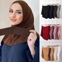 Ready To Wear Instant Hijab Strecthy Cotton Jersey Hijab Cap Scarf For Women Muslim Plain Headscarf Headband With Snap Bandana 1