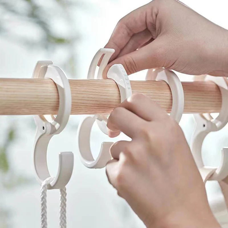 

5Pcs S-Shaped Card Position Hook Ins Wind Wardrobe Closet Hook Household Punch-Free Snap Ring Coat Hat Tie Storage Rack