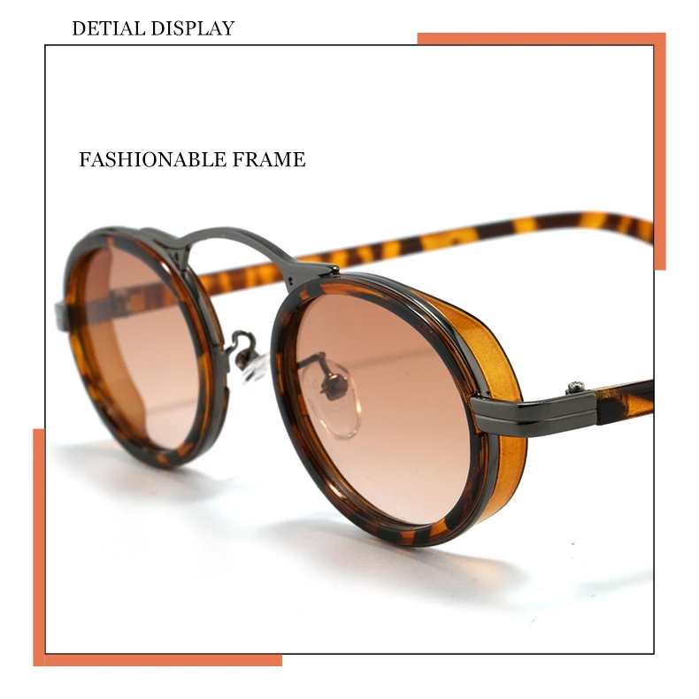 Wandern Retro Kleine Oval Anti Licht Gläser Frauen Klassische Hohe Qualität Shades Mode Metall Rahmen INS Brillen Unisex – Detail 3