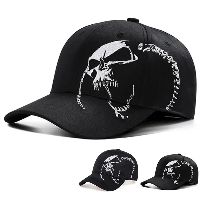 Baseball Caps Sun Hats Side Skull Pattern Embroidery Adjustable Casual Hats Spring and Autumn Outdoor