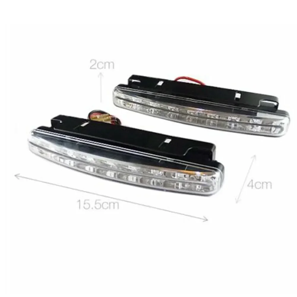 12V Car LED Daytime Running Light White DRL Driving Turn Signal Fog Lamp Amber - View #3