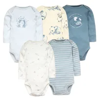 Baby Boy Bodysuits 5 Pieces Newborn Clothes Set Toddler Baby Girl Clothing 100% Cotton Soft Infant New Cartoon Bebe Jumpsuits 1