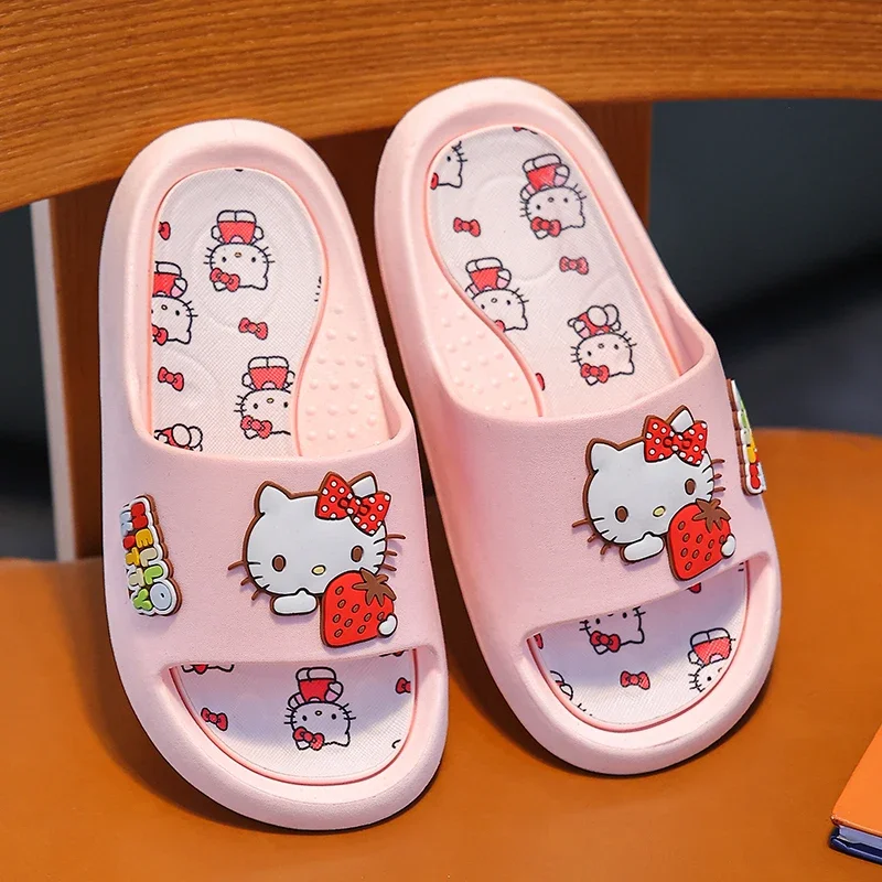 Summer Slippers Sanrio Summer Slippers Indoor Bathroom Anti-Slip Couples Thick Soft Cute and Lovely Cartoon Anime Design Ins Stylish Girl Gift
