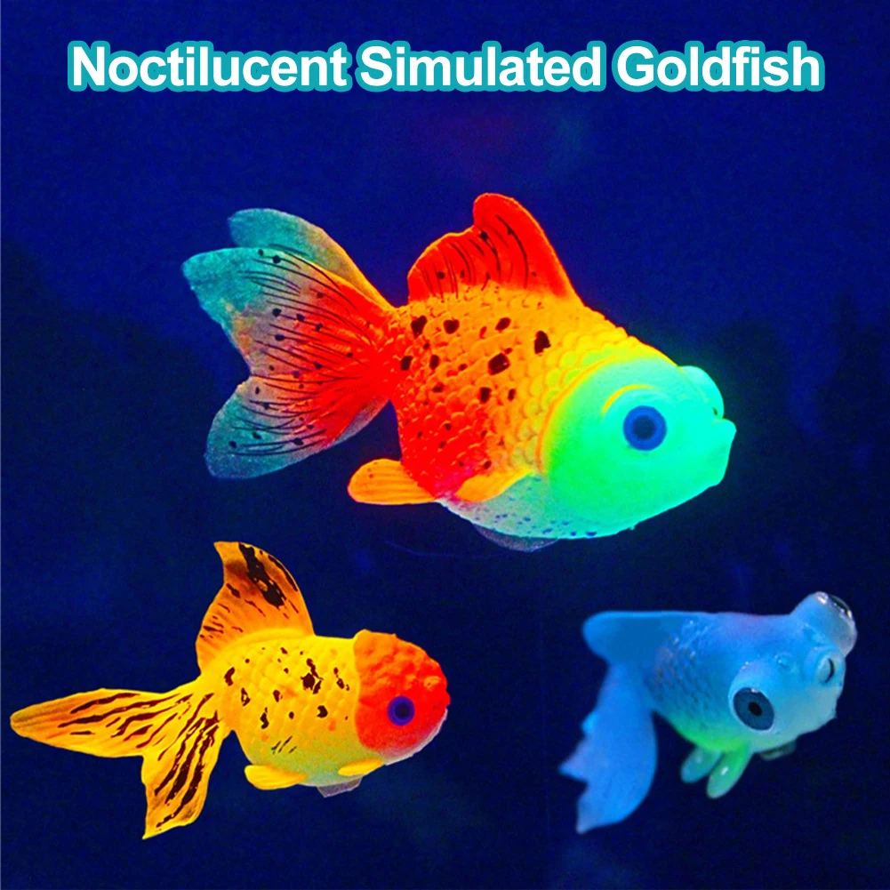Artificial Aquarium Goldfish Glow In The Dark Ornament Fish Tank