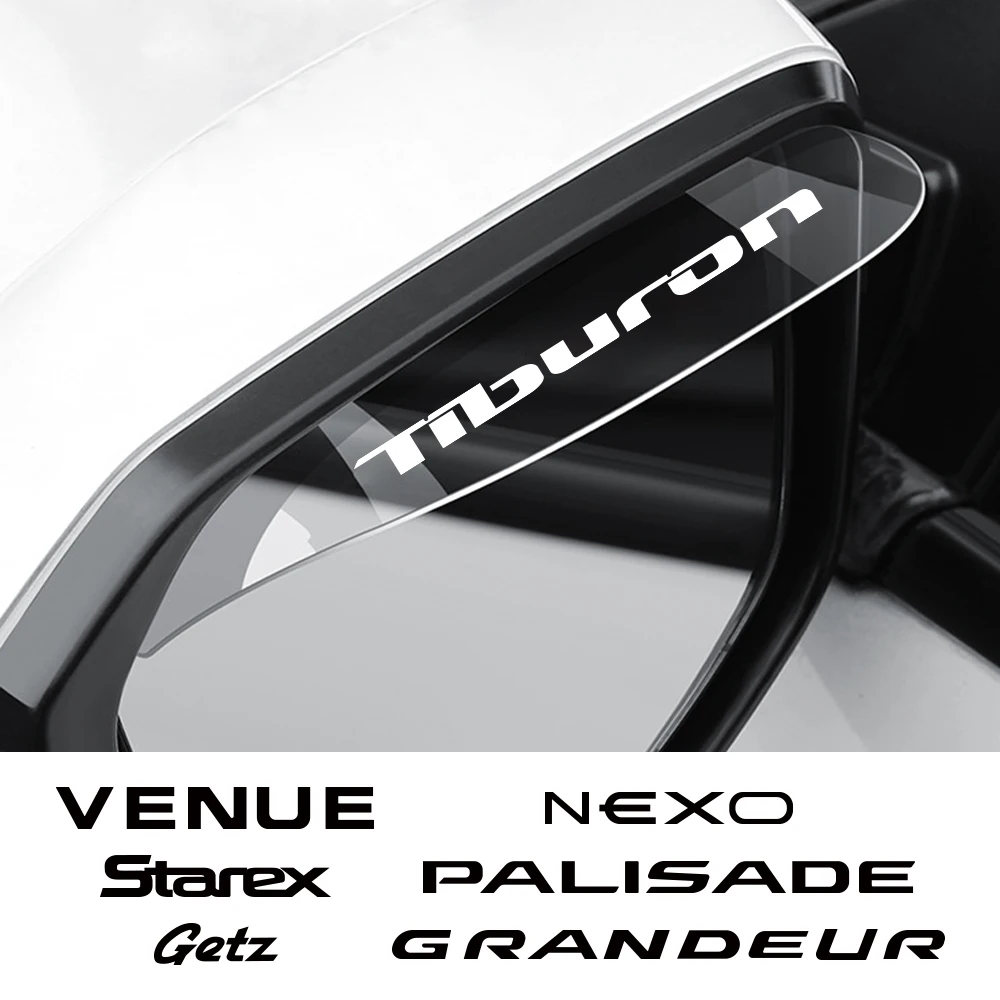 Rearview Mirror Rain Eyebrow 2Pcs Car Rain Eyebrow Hyundai Tiburon Palisade Starex I10 I20 Grandeur Getz Venue Nexo Car Styling Tuning Accessories Decor